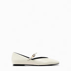 Damen Elegante Slip-On Ballerinas mit verstellbarem Riemen und hochwertiger Oberflächenstruktur R&B