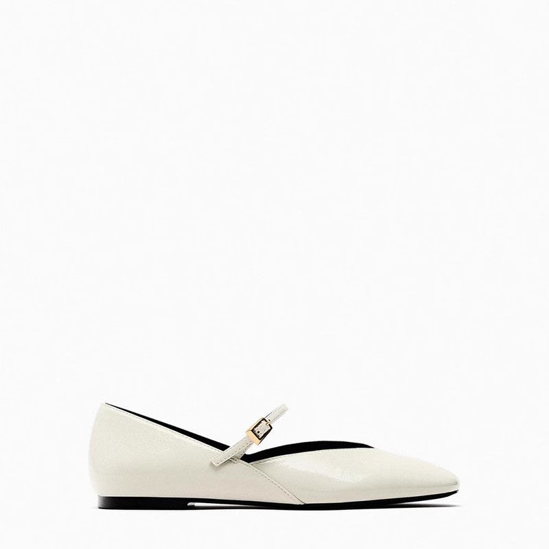 Damen Elegante Slip-On Ballerinas mit verstellbarem Riemen und hochwertiger Oberflächenstruktur R&B