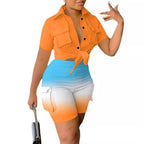 Damen Freizeit Set mit modischem Hemd und stylischen Shorts R&B