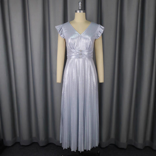 Damen Elegantes Plisseekleid mit funkelnden Details R&B