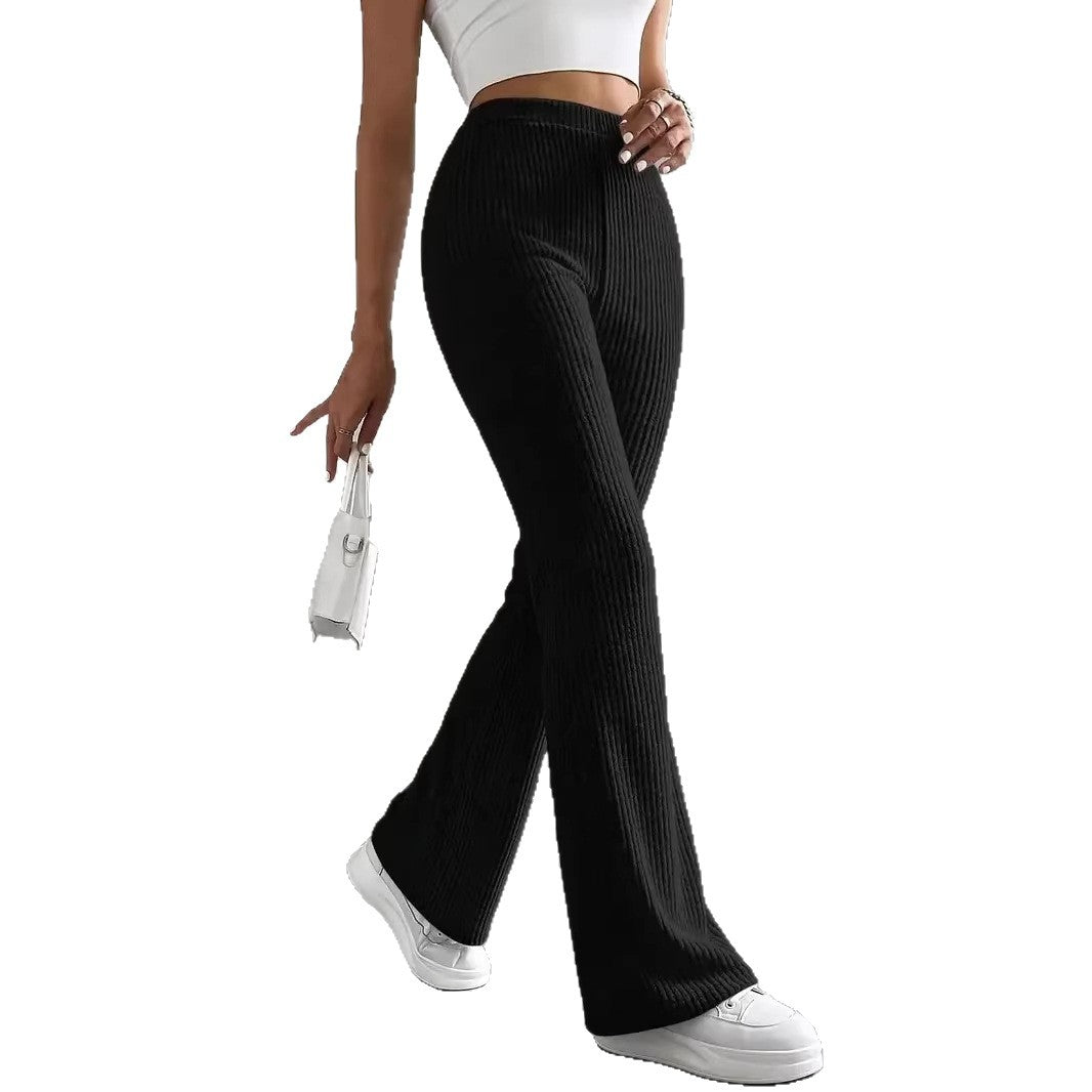 Damen Wide-Leg Ribbed-Hose R&B