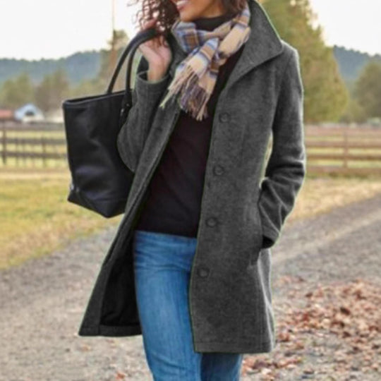 Damen eleganter Wollmantel R&B