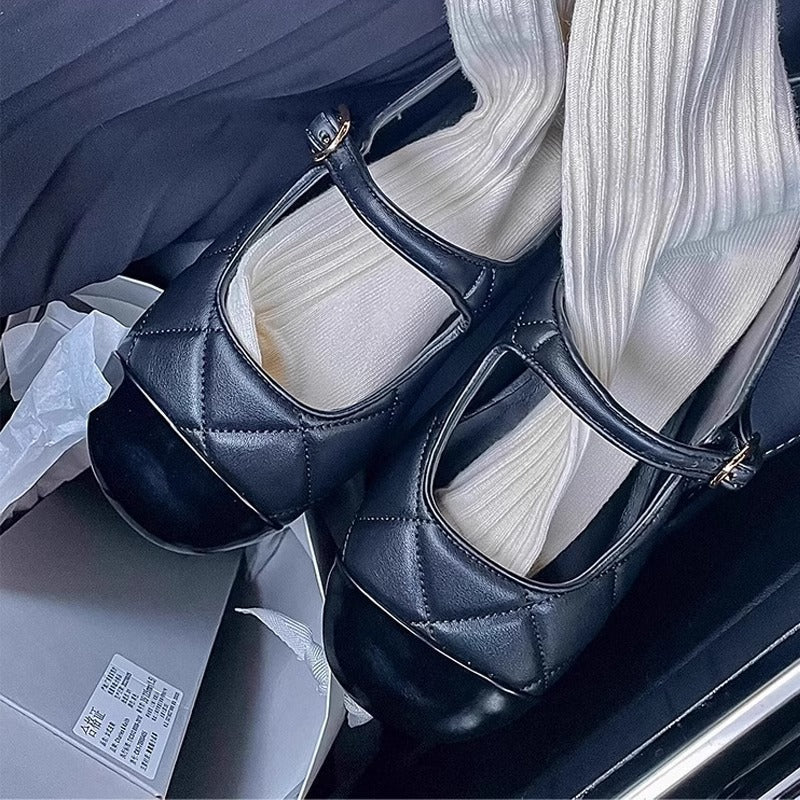 Damen Ballerinas mit Riemen und gepolsterter Innensohle R&B
