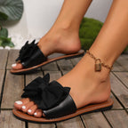 Damen modische Slide-Sandalen mit großem Schleifendetail R&B