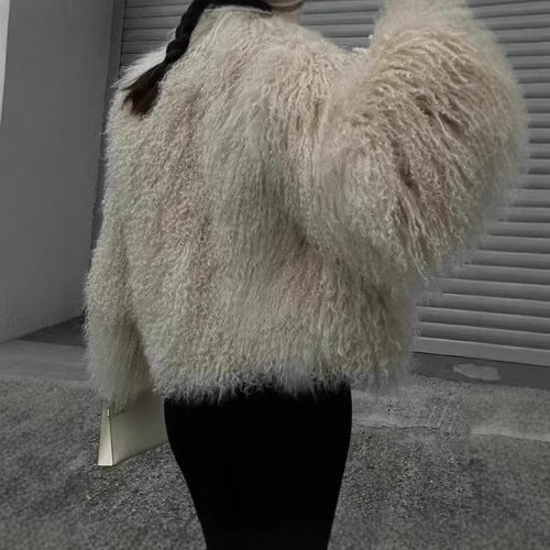 Damen Flauschige Kuscheljacke R&B