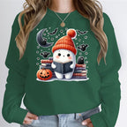 Damen Sweatshirt mit verspieltem Halloween-Motiv und hochwertigem Material