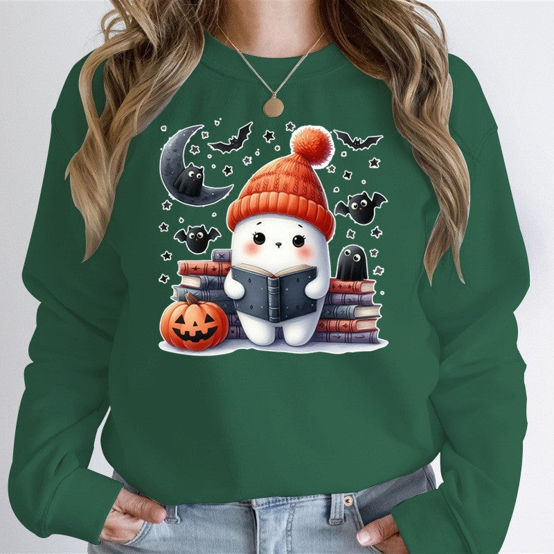 Damen Sweatshirt mit verspieltem Halloween-Motiv und hochwertigem Material