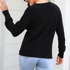 R&B | Damen Strickpullover mit V-Ausschnitt In Lockerer Passform