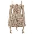 Damen Spitzenkleid mit Rüschendetails und Off-Shoulder-Design R&B