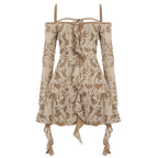 Damen Spitzenkleid mit Rüschendetails und Off-Shoulder-Design R&B