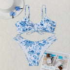 Damen Triangel-Bikini mit verspieltem Blumendruck