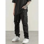 Herren moderne Cargo-Hose mit multifunktionalen Taschen und elastischem Bund Hedi-Mode