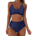 Damen Hochgeschnittenes Bikini-Set mit elegantem Wickeldesign R&B