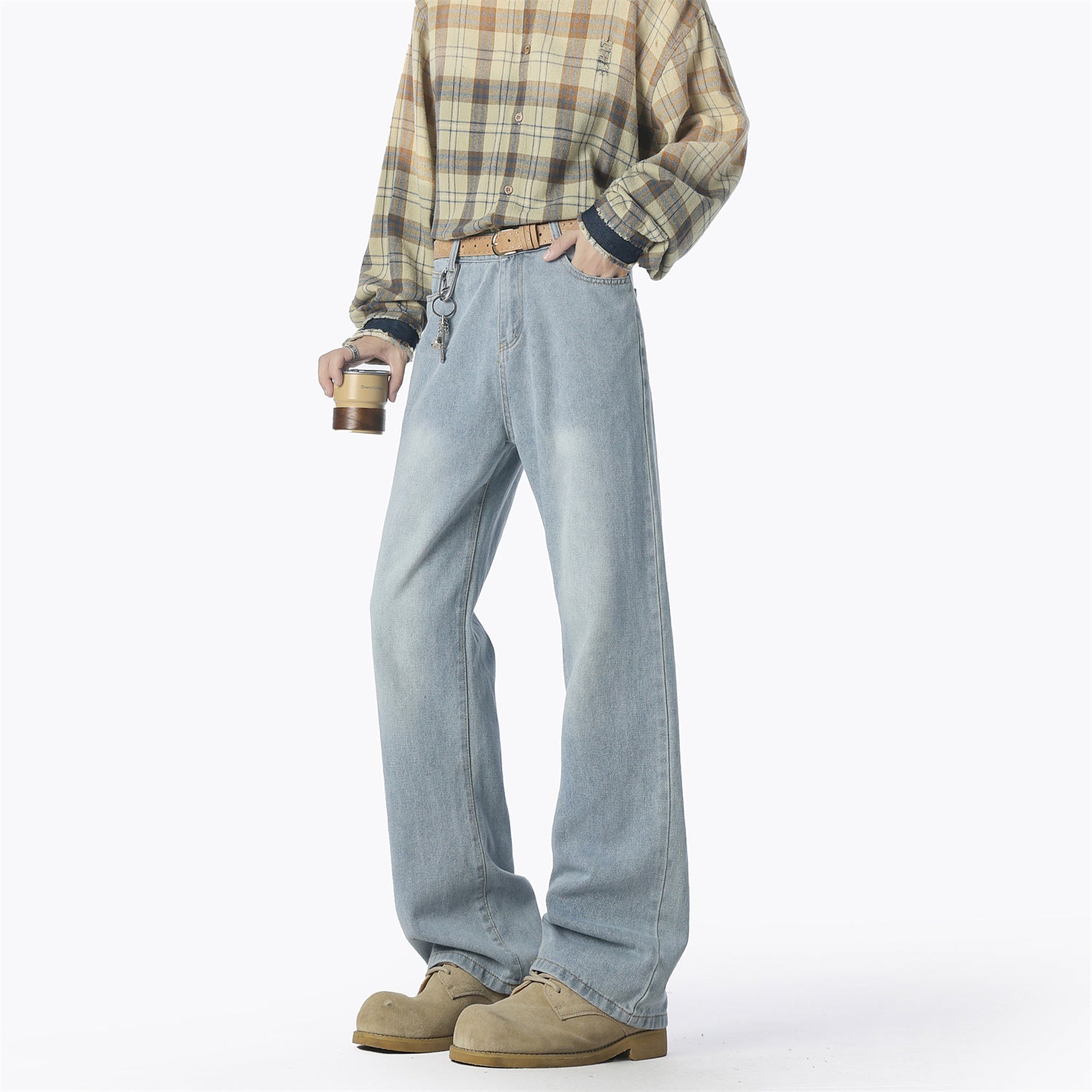 Herren lässige weit geschnittene Denim-Hose R&B