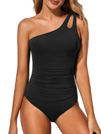 Damen Einseitiger Badeanzug mit Leopardenmuster R&B