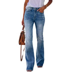Damen Flared Jeans mit hohem Bund und lässigem Design
