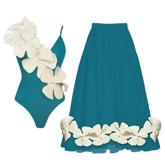Damen eleganter Badeanzug mit floralem Design R&B
