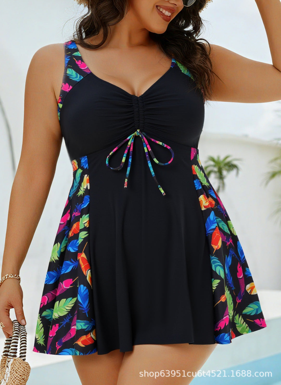 Damen Schwimmlatzanzug mit modischem Tierprint R&B