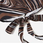 Damen trendiges Halter-Top mit elegantem Wickel-Design und grafischem Print R&B