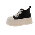 Damen modische Plateau-Hochschuh Sneakers mit dreifarbiger Sohle R&B