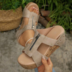 Damen Wedge-Pantoletten mit verstellbarem Riemendesign und komfortablem Fußbett