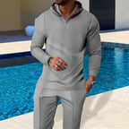Herren Sportlicher Hoodie mit Karodetails und passtgenauen Jogginghose R&B