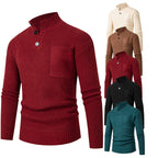 Herren Hochwertiger Pullover mit Modalmuster und Brusttasche R&B