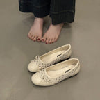 Damen Ballerinas mit verspieltem Schleifen-Design und atmungsaktiver Plattformsohle R&B