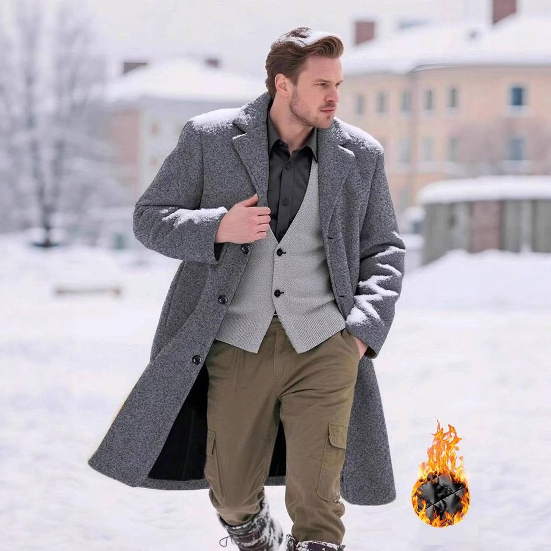 Herren klassischer Wollmantel R&B