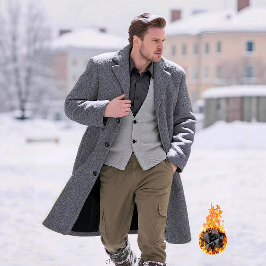 Herren klassischer Wollmantel R&B