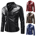 Herren Leder Bikerjacke mit Taschen