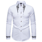 Herren modisches Hemd mit kreativem Kragen-Design R&B