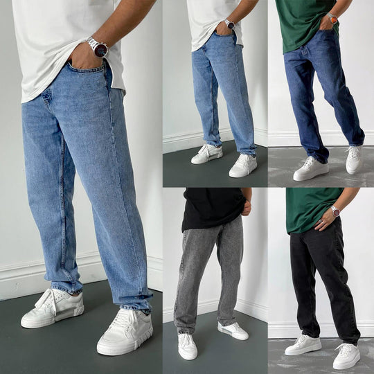 Herren Weite Denim-Hose mit modernem Waschungseffekt