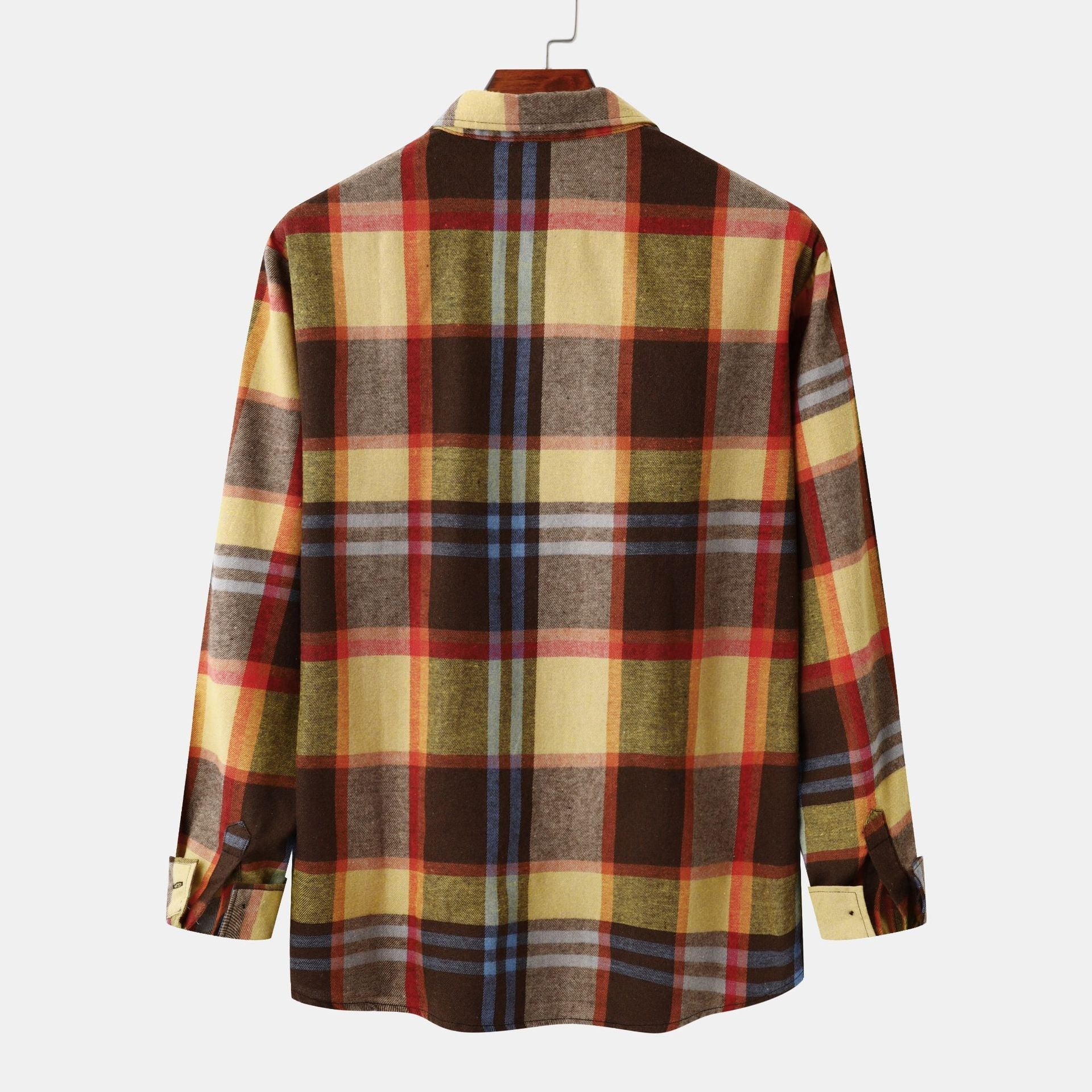 Herren Flanellhemd mit kariertem Muster und praktischen Taschen