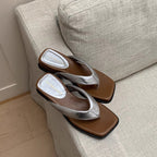 Damen elegante Flip-Flop Pantoletten mit modischem Design und rutschfester Sohle R&B