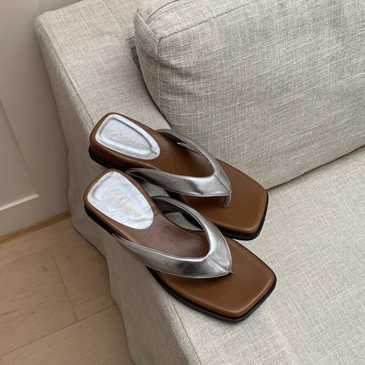 Damen elegante Flip-Flop Pantoletten mit modischem Design und rutschfester Sohle R&B