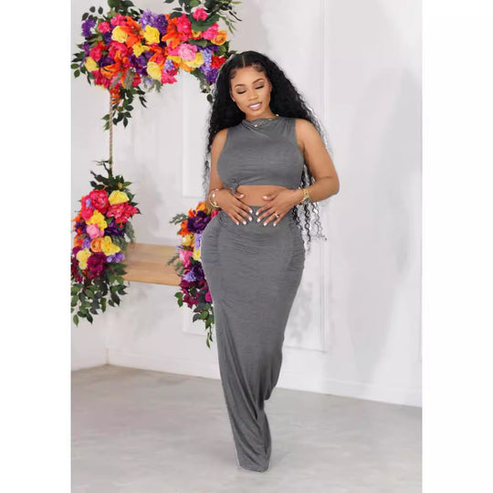 Damen Eleganter und figurumspielender Maxirock mit Rüschendetails R&B
