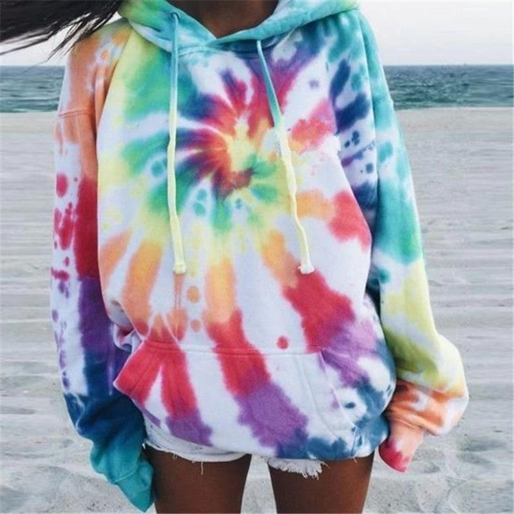 Damen lässiger Kapuzenpullover im einzigartigen Tie-Dye-Design R&B