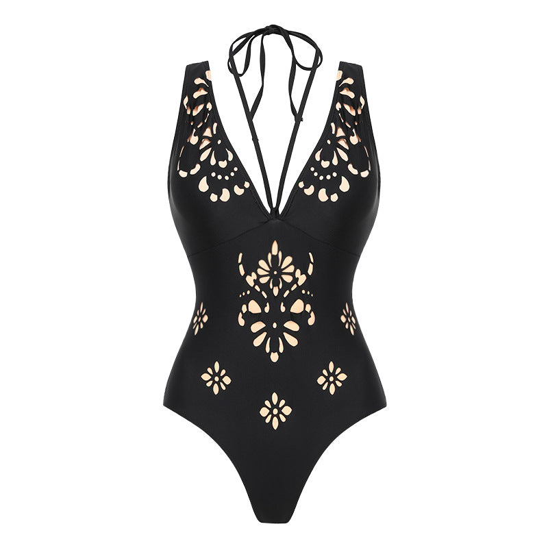 Damen Einteiler Badeanzug mit kunstvollem Cut-Out Design R&B