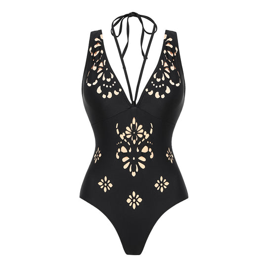 Damen Einteiler Badeanzug mit kunstvollem Cut-Out Design R&B