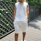 Herren lässiges Kurzarm Sweatshirt und Shorts Set