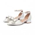 Damen elegante Slingback-Pumps mit strassverzierten Schleifen R&B