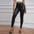 Damen Hochglänzende Leggings mit Leopardenmuster