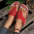 Damen Komfortable Zehentrenner-Sandalen mit feinem Lochmuster und ergonomischem Fußbett R&B