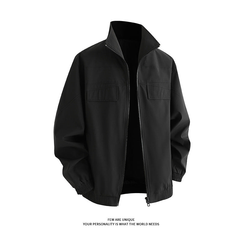 Herren Freizeitjacke mit praktischen Taschen und hohem Kragen R&B