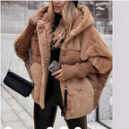 Damen Fleece-Wendejacke mit voluminösem Schnitt und hohem Kragen R&B