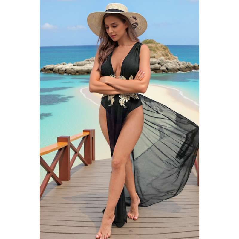 Damen Strandkleid mit eleganter Applikation