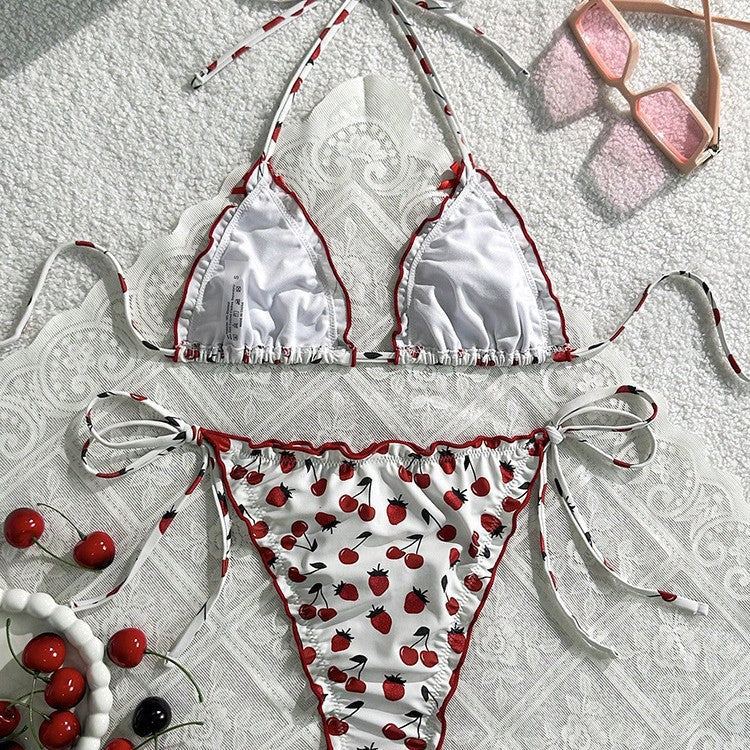 Damen Triangel-Bikini mit fruchtiger Applikation R&B