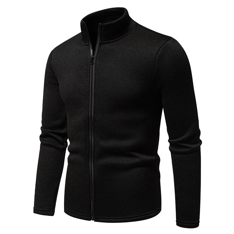 Herren Fleecejacke mit hoher Stehkragen und durchgehendem Reißverschluss R&B