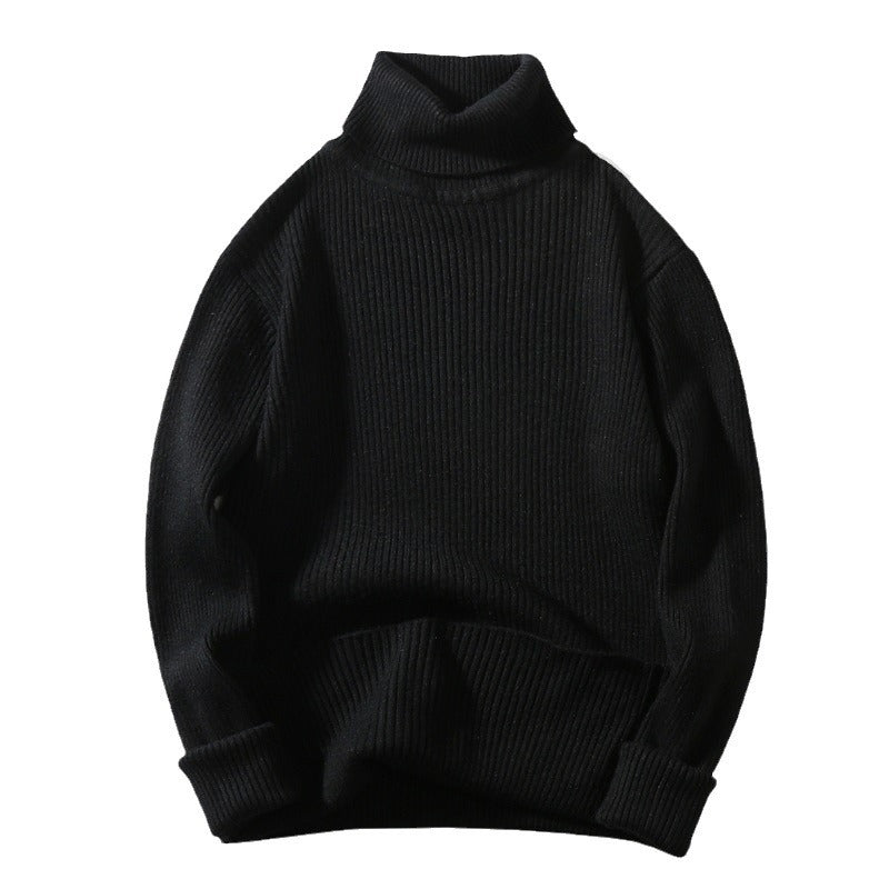 Herren bequemer Rollkragenpullover aus strukturiertem Strick R&B